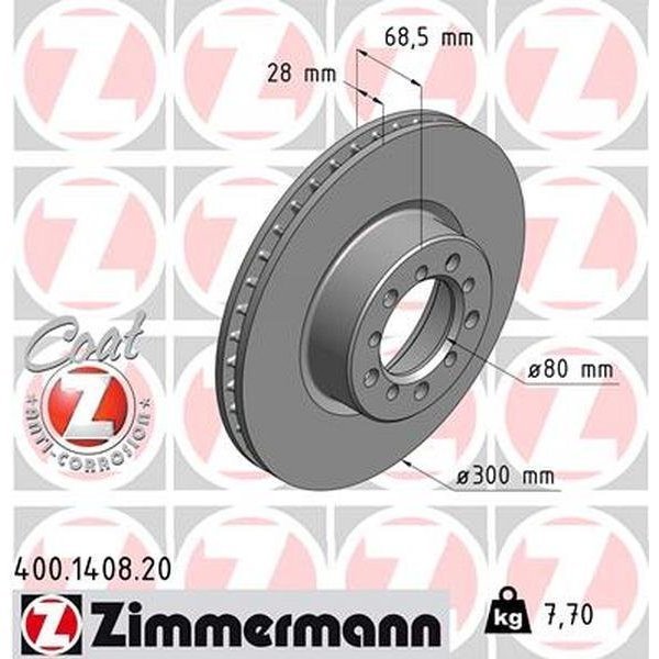 Zimmermann BRAKE DISC - STANDARD/COATED 400.1408.20